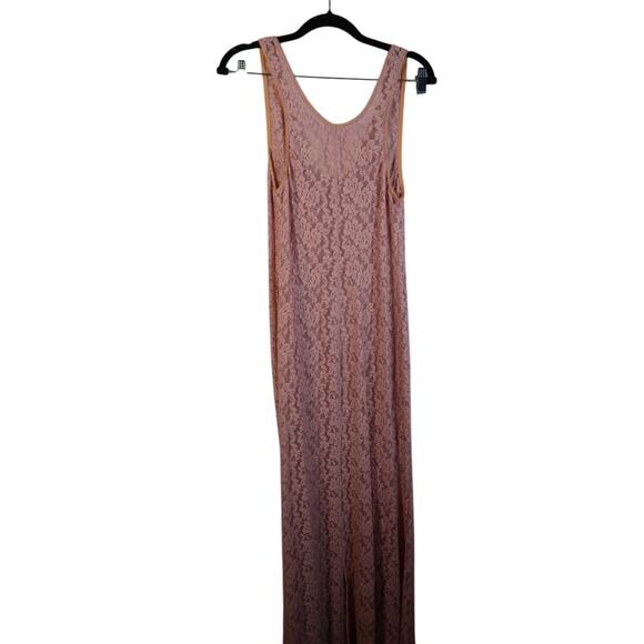 Free People Feeling For Lace Maxi Slip New Medium Rose Pink Orange - Picture 3 of 3